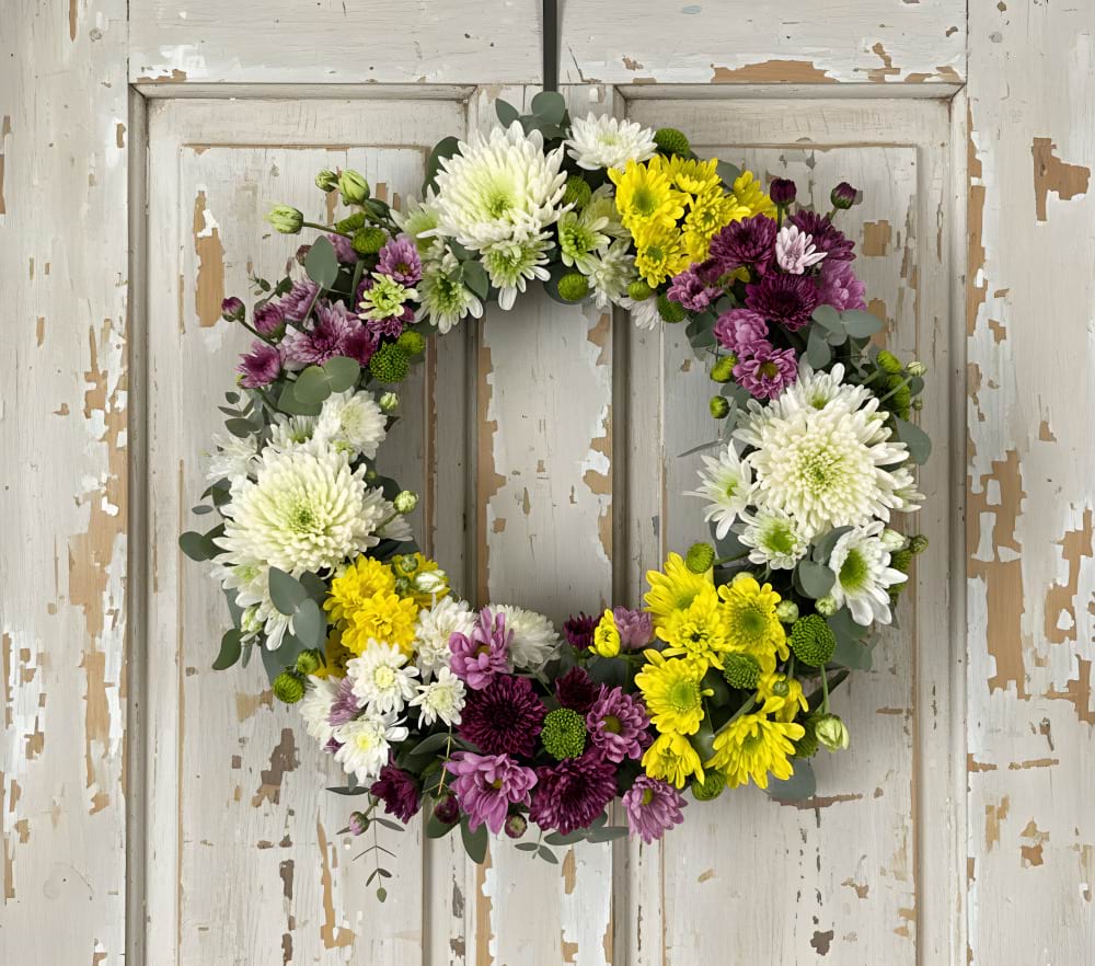 Mixed colour wreath