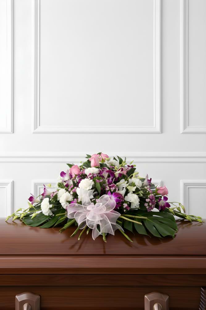 Orchid and Roses Sympathy Sheaf