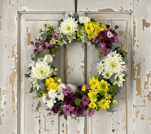 Mixed colour wreath