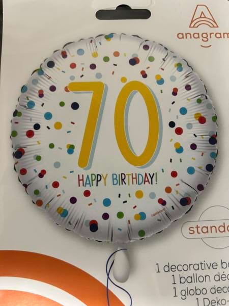 70th birthday balloon
